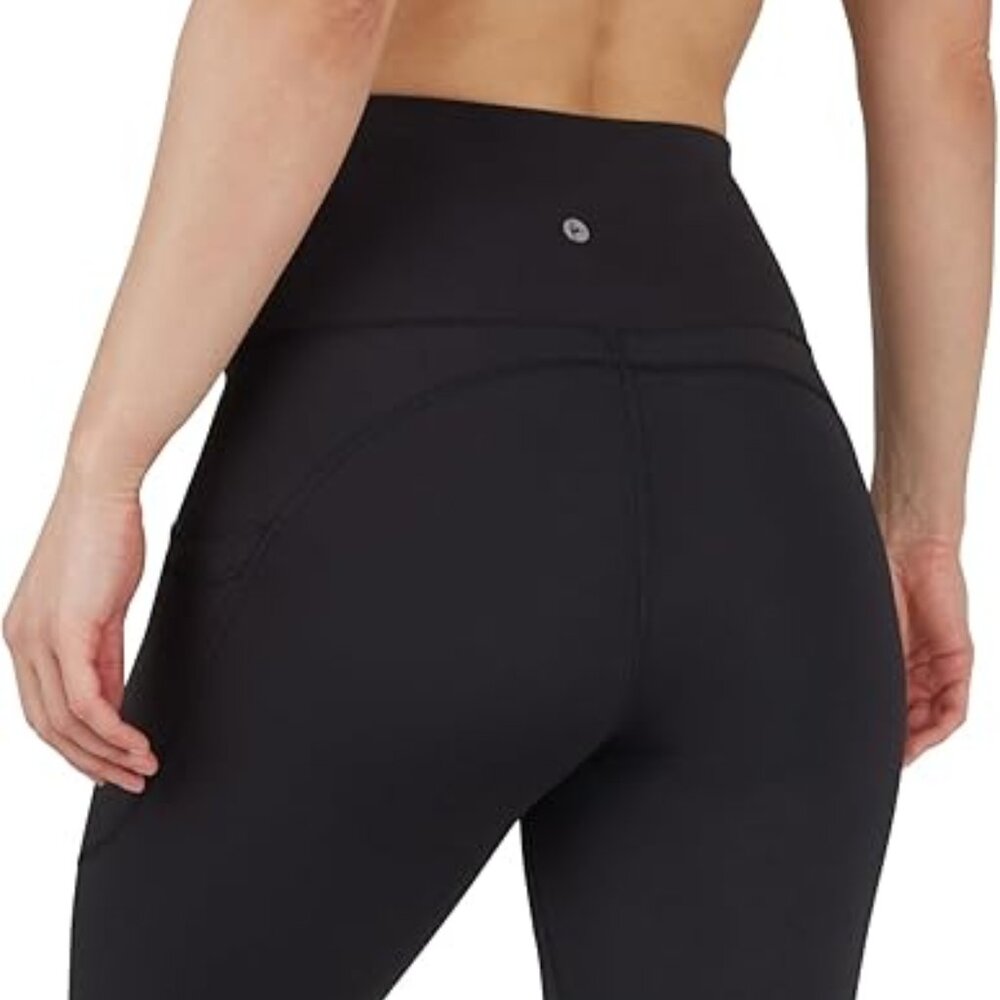 90 Degree By Reflex Womens High Waisted Capri Legging Side Pocket Squat Proof Gy